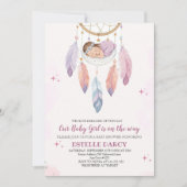 ウオータカラー夢キャッチャー赤ちゃんシャワー招待状 招待状 (正面)