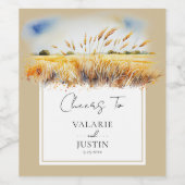 ウオータカラー小麦ウェスタン結婚ズワインラベル ワインラベル (シングルラベル)