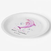 ウオータカラー海イルカのベビーシャワー ペーパープレート (アングル)