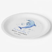 ウオータカラー海イルカのベビーシャワー ペーパープレート (アングル)