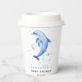 ウオータカラー海イルカのベビーシャワー 紙コップ (裏面)