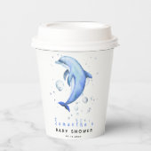 ウオータカラー海イルカのベビーシャワー 紙コップ (正面)