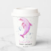 ウオータカラー海イルカのベビーシャワー 紙コップ (裏面)