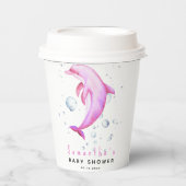 ウオータカラー海イルカのベビーシャワー 紙コップ (正面)