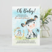 ウオータカラー牛ベビーシャワーファーム招待状 招待状 (スタンド正面)