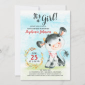 ウオータカラー牛ベビーシャワーファーム招待状 招待状 (正面)