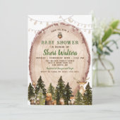 ウオータカラー素朴ウッドランドベビーシャワー招待状 招待状 (スタンド正面)
