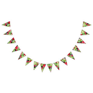 ウオータカラー葉パームスイカ結婚のデコ バンティングフラッグ