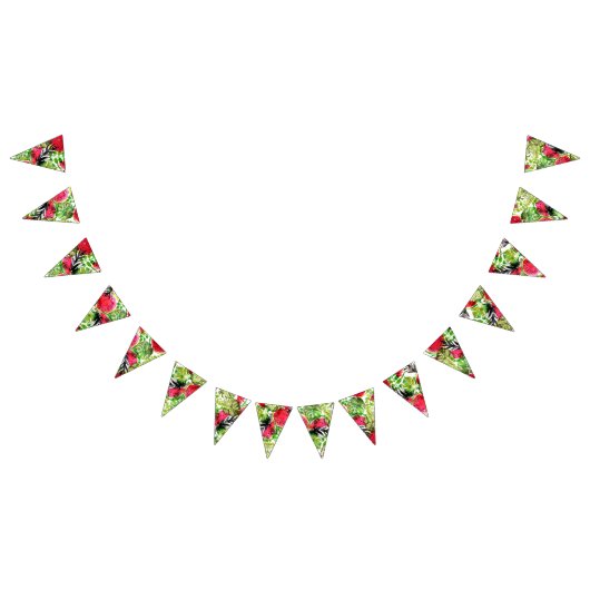 ウオータカラー葉パームスイカ結婚のデコ バンティングフラッグ (全)