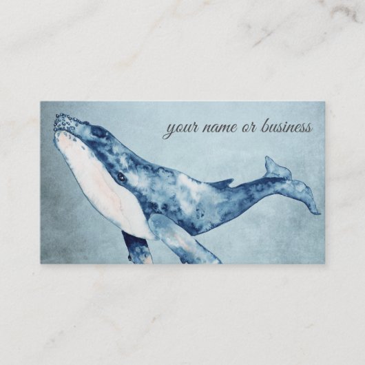 ウオーターカラウンバッククジラ海ビーチ 名刺 (正面)
