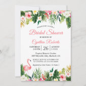 ウオーターカラフラミンゴトロピカルフローラブライダルシャワー 招待状 (正面)