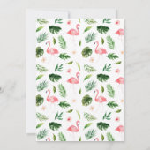 ウオーターカラフラミンゴトロピカルフローラブライダルシャワー 招待状 (裏面)