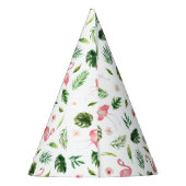 ウオーターカラフラミンゴ熱帯性風柄 パーティーハット (裏面)