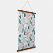 ウオーターカラフラミンゴ熱帯性風柄 吊り下げ型タペストリー (傾斜あり)