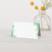 ウオーターカラフラミンゴ&パーム葉トロピカル結婚ズ プレイスカード (裏面)