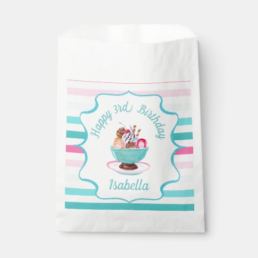 ウオーターカラーアイスクリームサンデ誕生日サンテユキュ フェイバーバッグ (正面)