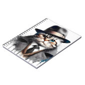 ウオーターカラーアートキャットインスーツタイジャケットハット（ばちゃばちゃ）跳ねる ノートブック (左側)