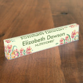 ウオーターカラーイエローオウムイラストレーション事務所 デスクネームプレート (側面)