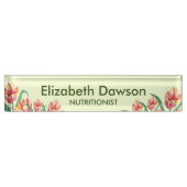 ウオーターカラーイエローオウムイラストレーション事務所 デスクネームプレート (正面)