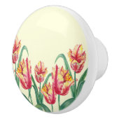 ウオーターカラーイエローオウムフローライラストレーション セラミックノブ (右)