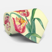 ウオーターカラーイエローオウムフローライラストレーション ネクタイ (ロール)