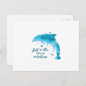 ウオーターカラーイルカ ポストカード (正面/裏面)