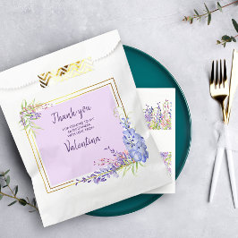 ウオーターカラーウィステリアパープルラベンダーフローラ フェイバーバッグ