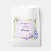 ウオーターカラーウィステリアパープルラベンダーフローラ フェイバーバッグ (正面)