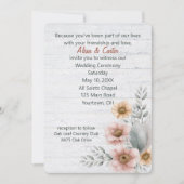 ウオーターカラーウェディングフラワーオンウッド 招待状 (正面)