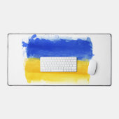 ウオーターカラーウクライナ国旗 デスクマット (キーボード&マウス)