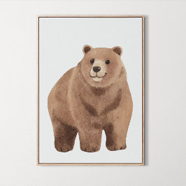 ウオーターカラーウッドランドかわいいクマ子供部屋ルームデコール ポスター