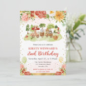 ウオーターカラーウッドランドアニマルズ子供の誕生日 招待状 (スタンド正面)