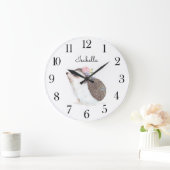 ウオーターカラーウッドランドアニマルヘッジホッグ子供部屋 ラージ壁時計 (ホーム)