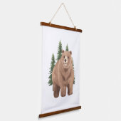 ウオーターカラーウッドランドアニマルベア子供部屋デコール 吊り下げ型タペストリー (傾斜あり)