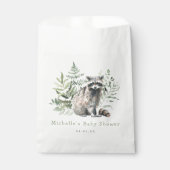 ウオーターカラーウッドランドアライグマ赤ちゃんシャワー フェイバーバッグ (正面)