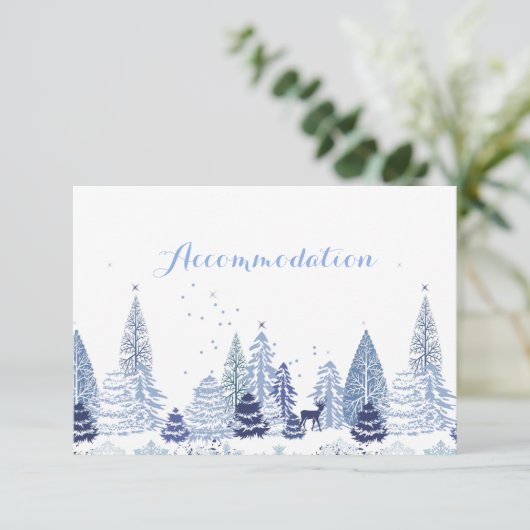 ウオーターカラーウッドランドウィンターウェディングアコモデーション エンクロージャーカード (スタンド正面)