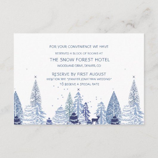 ウオーターカラーウッドランドウィンターウェディングアコモデーション エンクロージャーカード (裏面)
