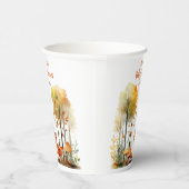 ウオーターカラーウッドランドキツネベビーシャワー 紙コップ (右)