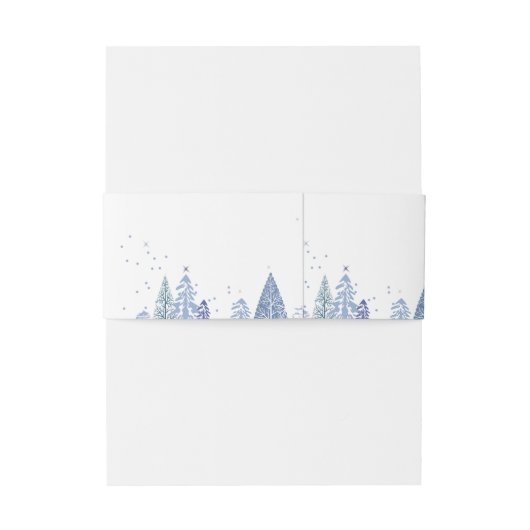 ウオーターカラーウッドランドスノーフレーク冬の結婚式 招待状ベリーバンド (裏面例)