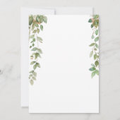 ウオーターカラーウッドランドテディベア赤ちゃんシャワー 招待状 (裏面)