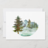 ウオーターカラーウッドランドディアグリーンリーベビーシャワー 招待状 (裏面)