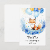 ウオーターカラーウッドランドディアベビーシャワー サンキューカード (正面/裏面)