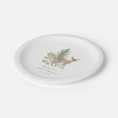 ウオーターカラーウッドランドディアベビーシャワー ペーパープレート (アングル)