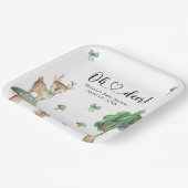 ウオーターカラーウッドランドディアベビーシャワー ペーパープレート (傾斜あり)