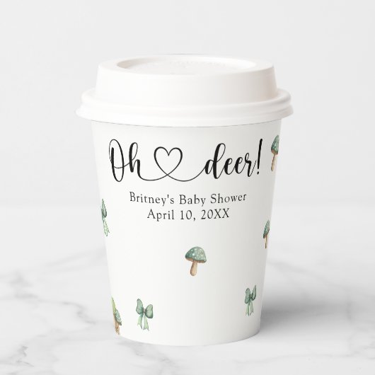 ウオーターカラーウッドランドディアベビーシャワー 紙コップ (左)