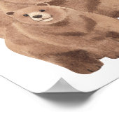 ウオーターカラーウッドランドファミリーベア子供部屋ルームデコール ポスター (角)