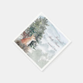 ウオーターカラーウッドランドフォレストキツネベビーシャワー スタンダードカクテルナプキン (角)
