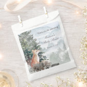 ウオーターカラーウッドランドフォレストキツネベビーシャワー フェイバーバッグ (クリップ留めされた状態)