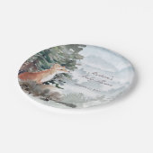 ウオーターカラーウッドランドフォレストキツネベビーシャワー ペーパープレート (アングル)