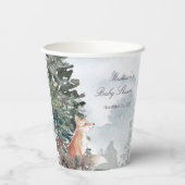 ウオーターカラーウッドランドフォレストキツネベビーシャワー 紙コップ (裏面)
